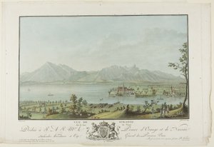 Vue de Schadau sur le Lac de Thun - Charles Melchior Descourtis