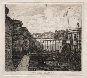 Établissement de bains froids Chevrier, Paris - Charles Meryon