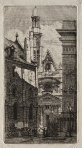 Eaux-fortes de Paris : Église Saint-Étienne-du-Mont - Charles Meryon