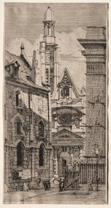 Gravures de Paris : Église Saint-Étienne-du-Mont - Charles Meryon