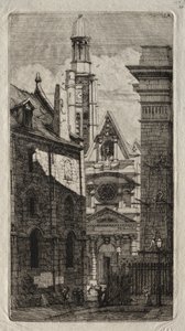 Eaux-fortes de Paris : Église Saint-Étienne-du-Mont, 1852 - Charles Meryon