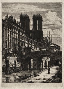Eaux-fortes de Paris : Le petit pont - Charles Meryon