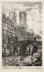 Eaux-fortes de Paris : Le Petit Pont - Charles Meryon
