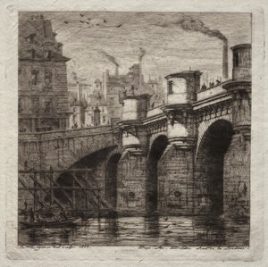 Eaux-fortes de Paris : Le Nouveau Pont - Charles Meryon