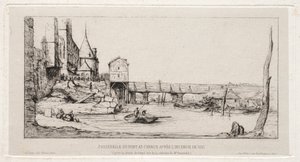 Passerelle remplaçant temporairement le Pont de la Bourse, Paris, après l