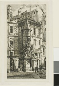 Maison avec une tourelle, rue de la Tixeranderie - Charles Meryon