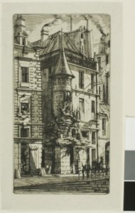 Maison avec une tourelle, rue de la Tixeranderie - Charles Meryon