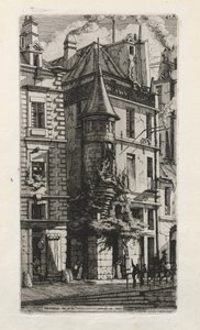 Maison avec une tourelle, rue de la Tixeranderie, Paris - Charles Meryon