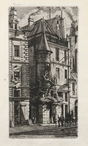 Maison avec une tourelle, rue de la Tixeranderie, Paris, 1852 - Charles Meryon