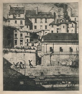La Morgue 3e état, 9 18 x 8 18 pouces, 1854, 1927 - Charles Meryon
