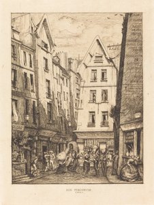 La Rue Pirouette aux Halles, Paris - Charles Meryon