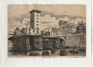 Station de pompage de Notre-Dame, Paris - Charles Meryon