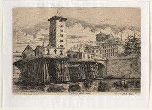 Station de pompage Notre-Dame, Paris, 1852 - Charles Meryon