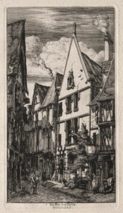 Rue des Toiles, Bourges, 1853 - Charles Meryon