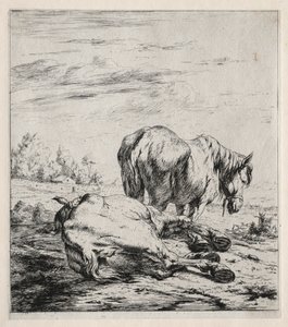Les deux chevaux, 1850 - Charles Meryon