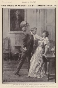 Acteurs anglais George Alexander et Irene Vanbrugh dans une production de la pièce His House in Order d
