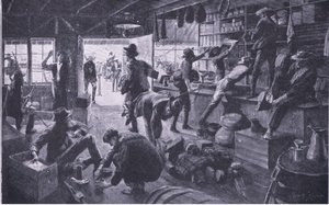 Les Boers pillant un magasin dans la propriété de Grange River, illustration de Après Pretoria : La Guerre de guérilla