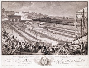 Fête de la Fédération, 14 juillet 1790, au Champ de Mars, gravé par Isidore Stanislas Helman - Charles Monnet