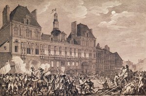 Robespierre, Saint-Just, Couthon et Hanriot se réfugiant à l