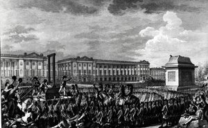 Le jour du 21 janvier 1793 : La mort de Louis XVI (1754-93) sur la Place de la Révolution, gravé par Isidore Stanislas Helman (1743-1809) 1793