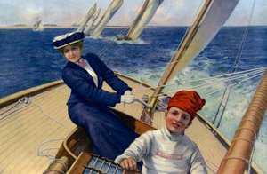 Le bateau gagnant (lithographie couleur)