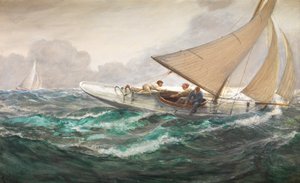 Un coup sur la grand-voile - Charles Napier Hemy