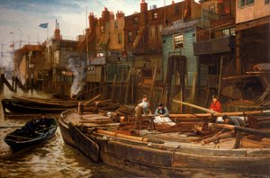 Rivière de Londres - Les constructeurs de barges de Limehouse, 1877
