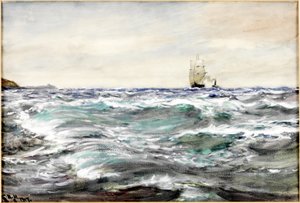 Eaux agitées sur le Bar - Charles Napier Hemy