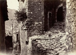 Une rue à Sainte-Agnès près de Roquebrune, vers 1865 - Charles Nègre