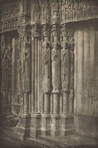 Cathédrale de Chartres. Porte droite du portail royal, côté ouest, XIIe siècle, avant juillet 1857