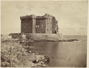 [The Castle on the Island of Saint-Honorat, near Cannes] / [Le château de île Saint-Honorat, près de Cannes] - Charles Nègre