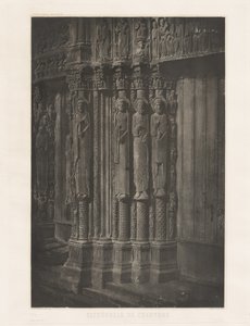 Planche XIII – Cathédrale de Chartres, Statues Colonnes de la Porte Centrale du Portail Royal - Charles Nègre, André Jammes