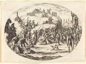 Le petit portement de croix - Charles Nicolas Cochin I after Jacques Callot