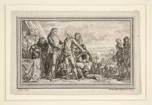 Le Roi arme le Dauphin à Fontenoy - Charles Nicolas Cochin the younger
