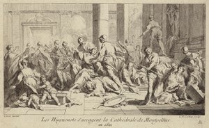 Les Huguenots pillant la cathédrale de Montpellier, France, 1621