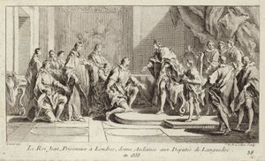 Le roi Jean II de France, prisonnier des Anglais à Londres, donnant audience à une députation du Languedoc - Charles Nicolas II Cochin