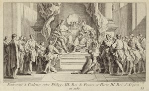 Rencontre à Toulouse entre le roi Philippe III de France et le roi Pierre III d