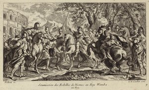 Soumission des rebelles de Nîmes à Wamba, roi des Wisigoths, 672 - Charles Nicolas II Cochin