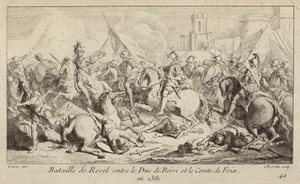 Les armées du duc de Berry et du comte de Foix combattant à la bataille de Revel, France - Charles Nicolas II Cochin