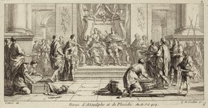 Mariage de Galla Placidia et Ataulf, roi des Wisigoths, Narbonne, 414 (gravure)