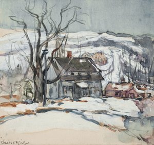 Maison et arbre en hiver - Charles P. Reiffel