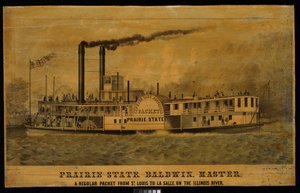 Prairie State. Baldwin, Maître. Un paquebot régulier de St Louis à La Salle, sur la rivière Illinois - Charles Parsons