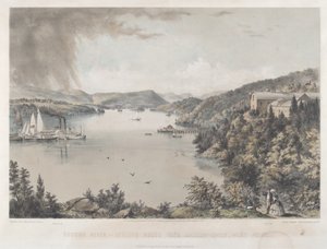 Portefeuille de la rivière Hudson : Vue vers le sud depuis Battery Knox, West Point - Charles Parsons after Benjamin Bellows Grant Stone