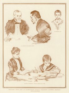 Croquis de la vie à Rambouillet pendant les vacances du Président Loubet - Charles Paul Renouard