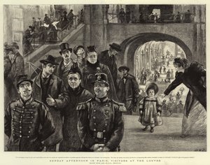 Dimanche après-midi à Paris, visiteurs au Louvre