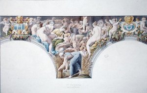 Ms 1014 Frise de la salle de bal à Fontainebleau, planche d