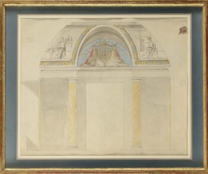 Étude pour la décoration du trône au Palais des Tuileries - Charles Percier