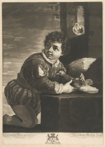 Garçon avec oiseau - Charles Phillips