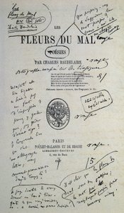 Bon à dessiner de "Fleurs du Mal", annoté par Charles Baudelaire
