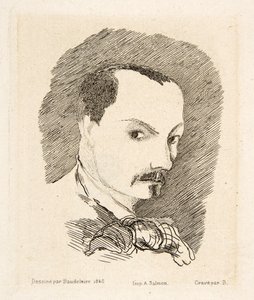 Autoportrait de Charles Baudelaire, pub. 1869 (eau-forte) - Charles Pierre Baudelaire